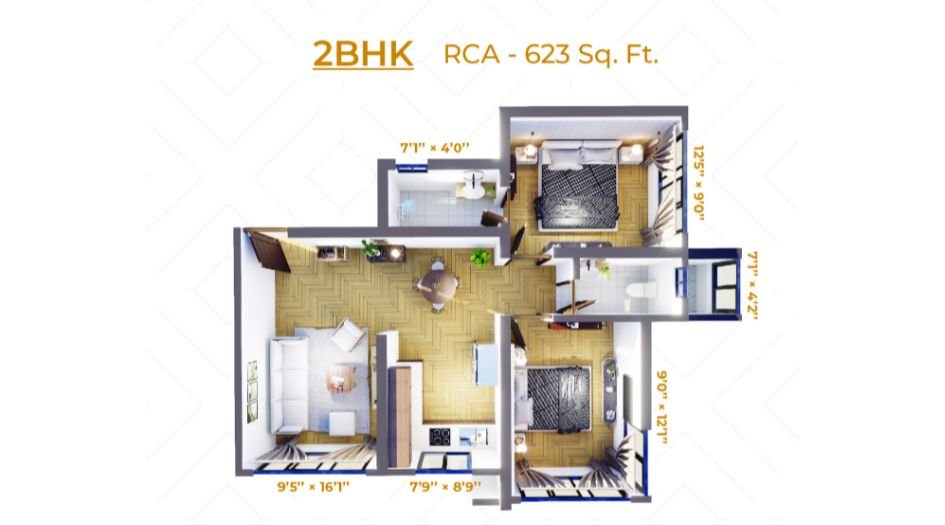 Mauli-Pride-FLoor-Plan-2 BHK-623 Sqft